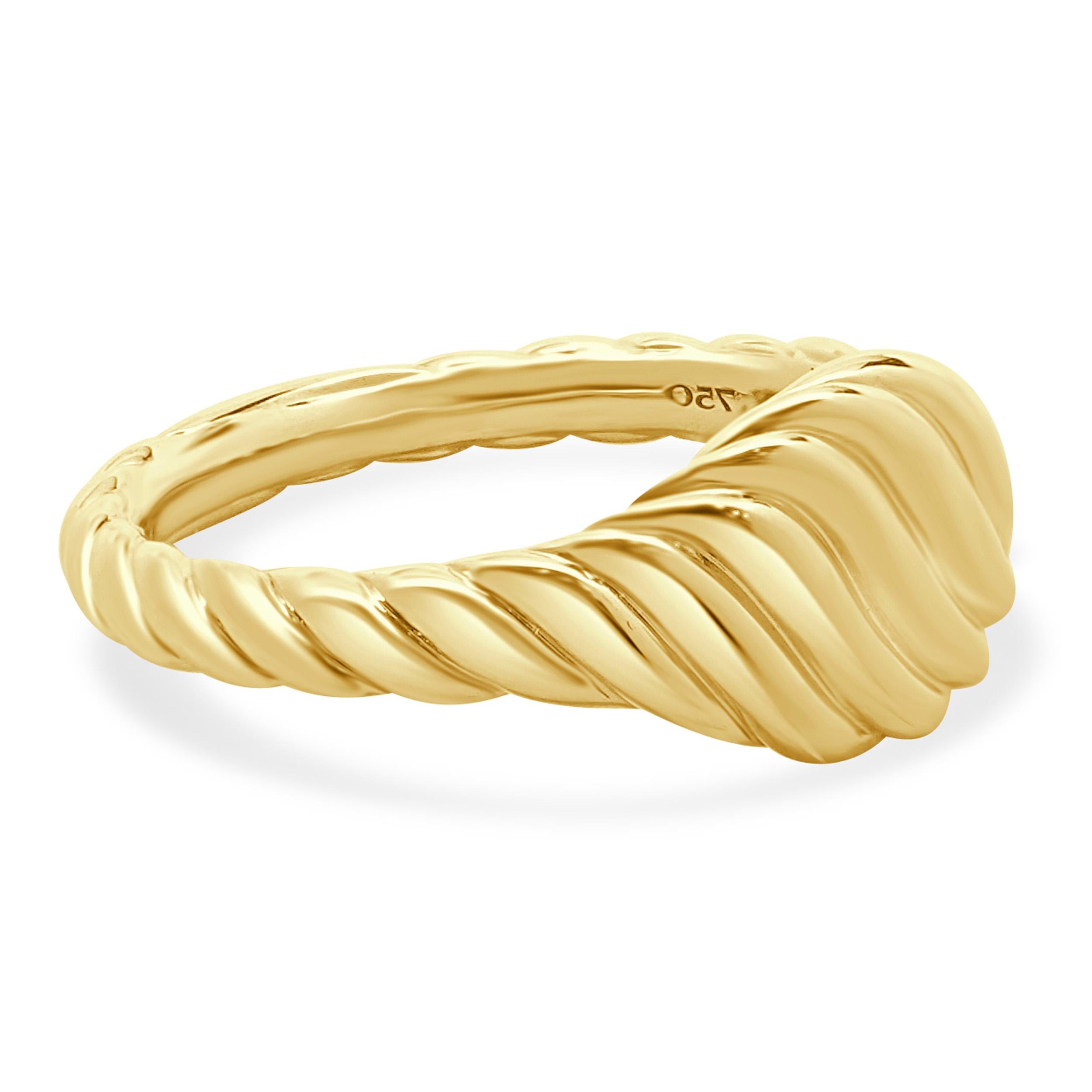 Women's David Yurman 18 Karat Yellow Gold Sculpted Cable Micro Ring