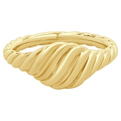David Yurman 18 Karat Yellow Gold Sculpted Cable Micro Ring