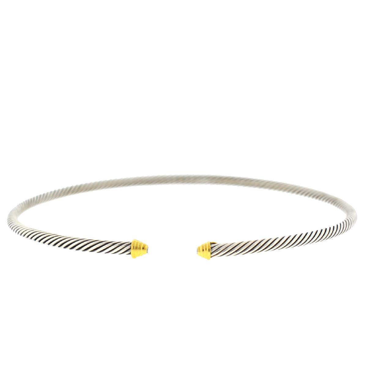 Company-David Yurman
Style-Classic Collar Necklace 
Metal-Stainless Steel & 18k Yellow Gold 
Length -Approx. 5