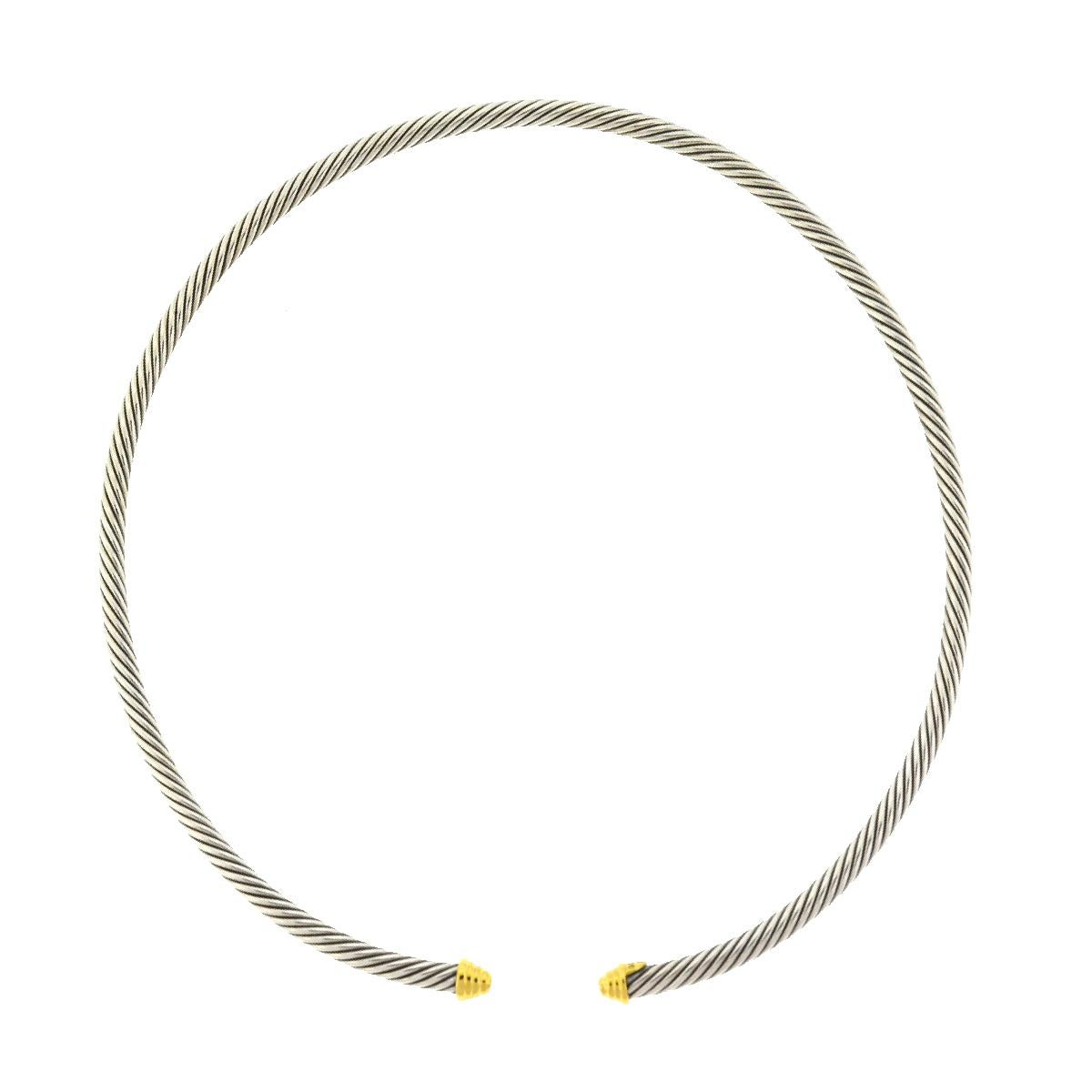 David Yurman 18 Karat Yellow Gold Stainless Steel Classic Collar Necklace