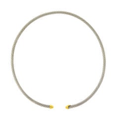 David Yurman 18 Karat Yellow Gold Stainless Steel Classic Collar Necklace