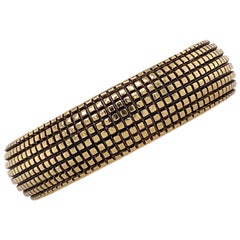 Used David Yurman 18 Karat Yellow Gold Textured Men's Band Ring