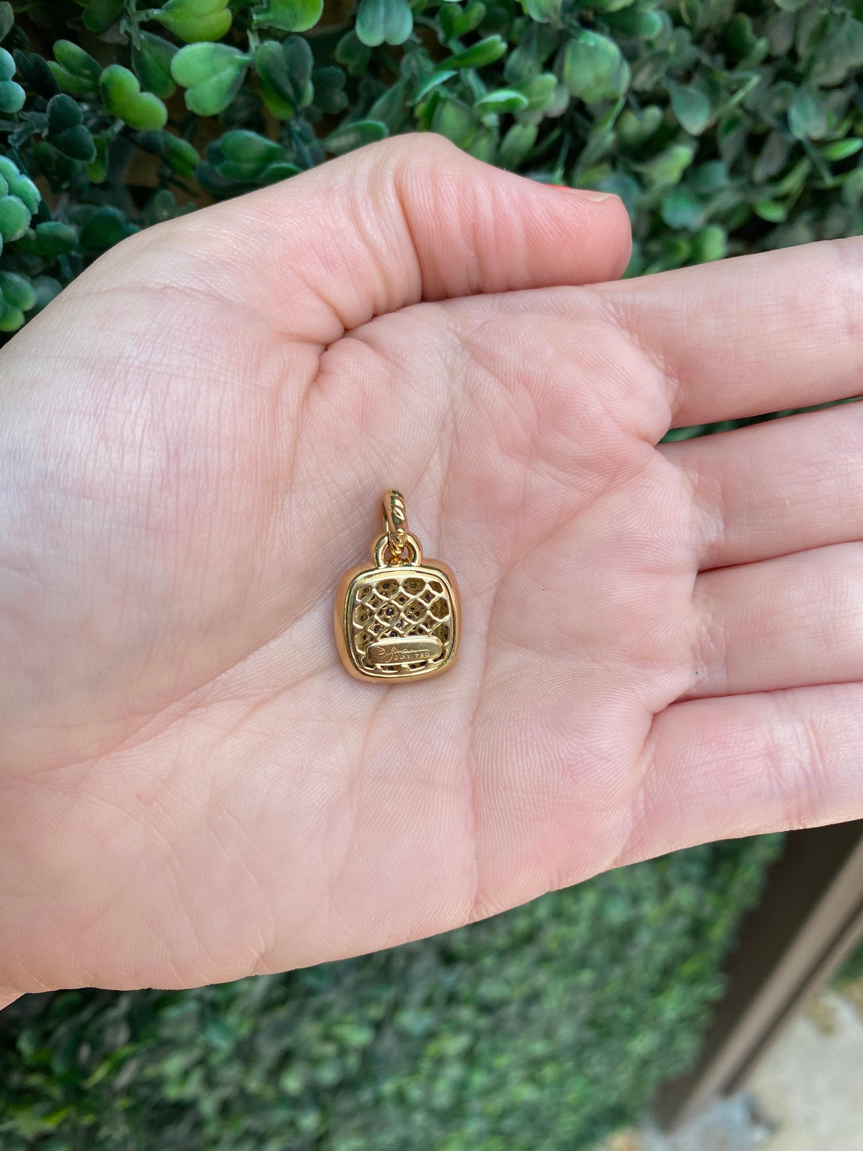 David Yurman 18 Karat Gelbgold mit 0,73 Karat Pavé-Diamant-Anhänger 1