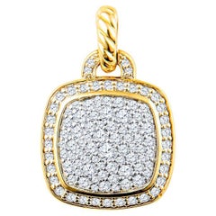 David Yurman 18 Karat Yellow Gold W/ 0.73ctw Pave Diamond Pendant