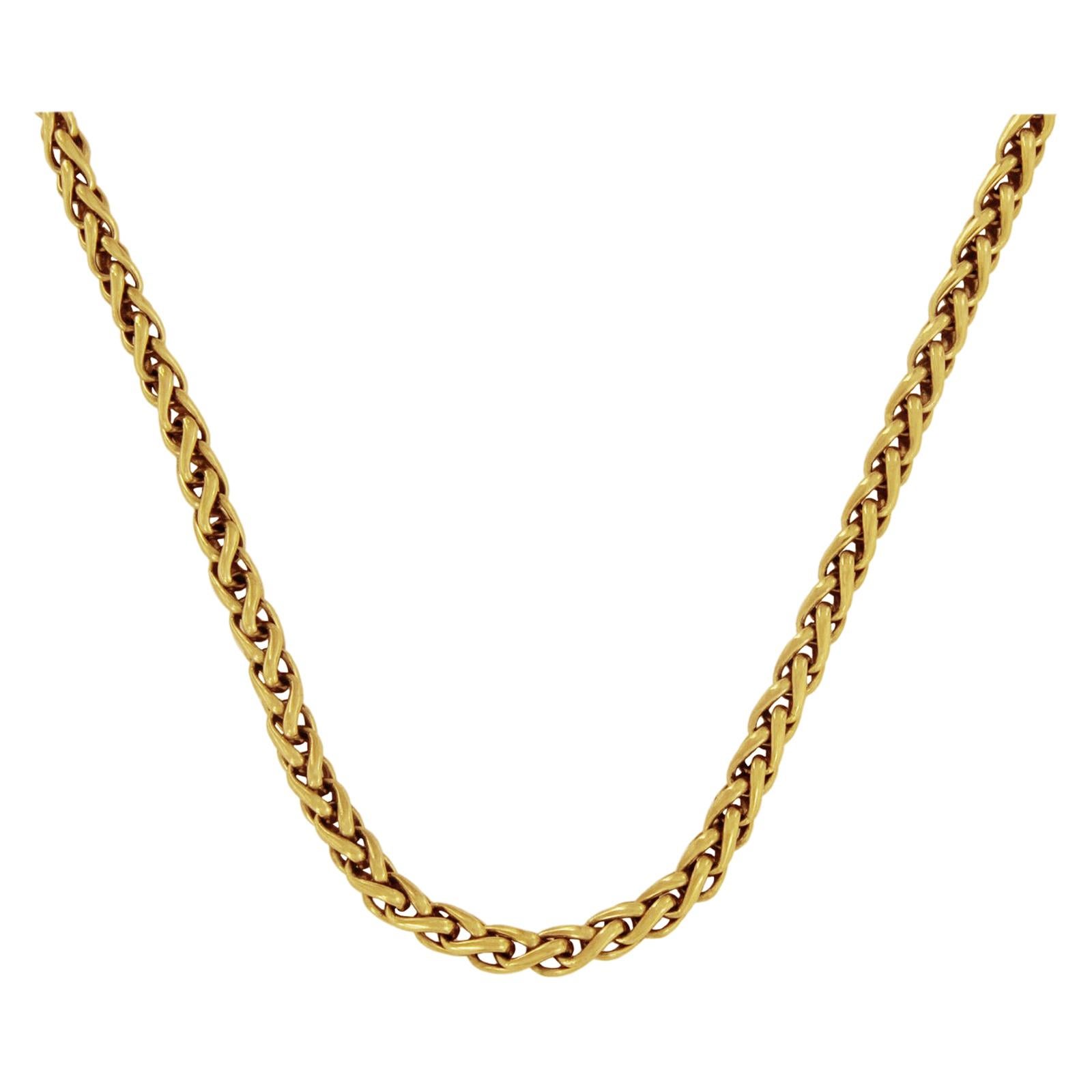 David Yurman, collier chaîne blé en or jaune 18 carats