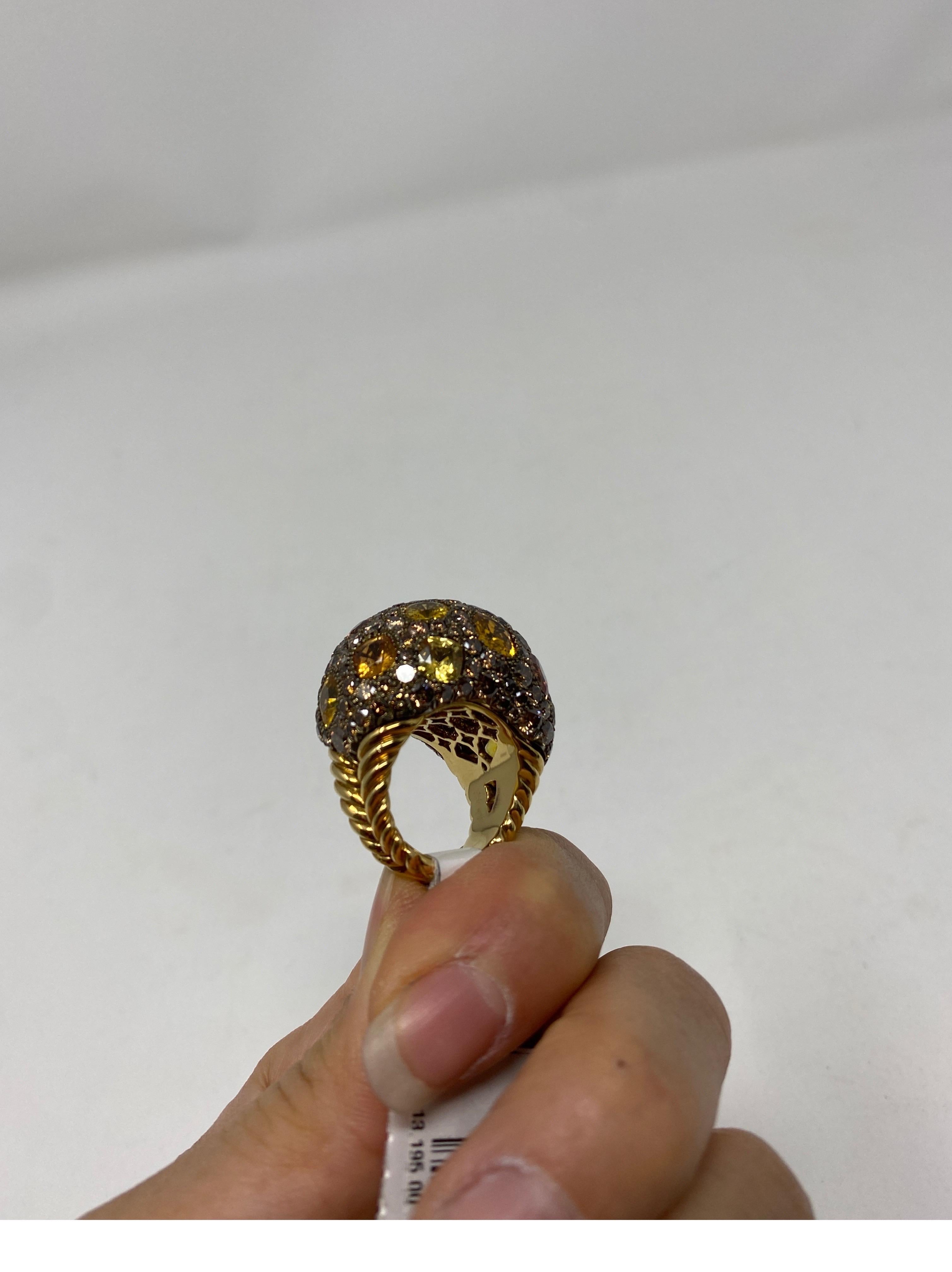 David Yurman 18 kt gold Rose Cut Diamonds Ring  In New Condition In Athens, GA