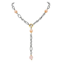 David Yurman Necklace with Rose Quartz in Sterling Silver and 18k Yellow Gold