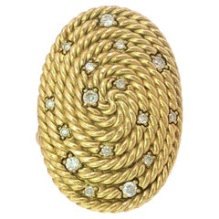 David Yurman 18K Kabel Spule Diamant Ring Gelbgold Größe 7,5