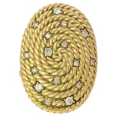 David Yurman Anello a spirale con diamanti in oro giallo 18 carati, misura 7,5