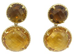 David Yurman 18 Karat Chatelaine Mini Double Drop Earrings in Citrine