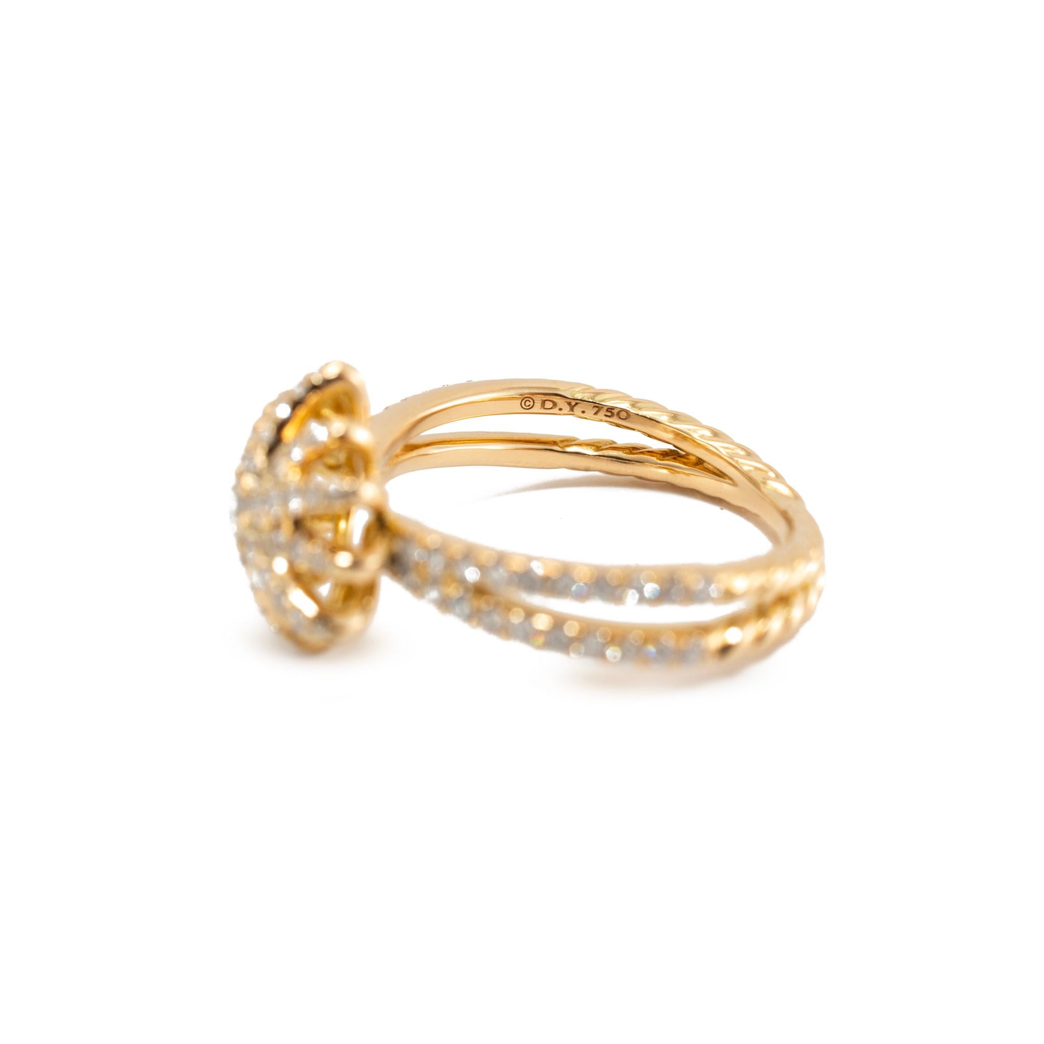 Women's David Yurman 18K Diamond Starburst Ring 20MM Motif Pave Diamond Cocktail Ring For Sale