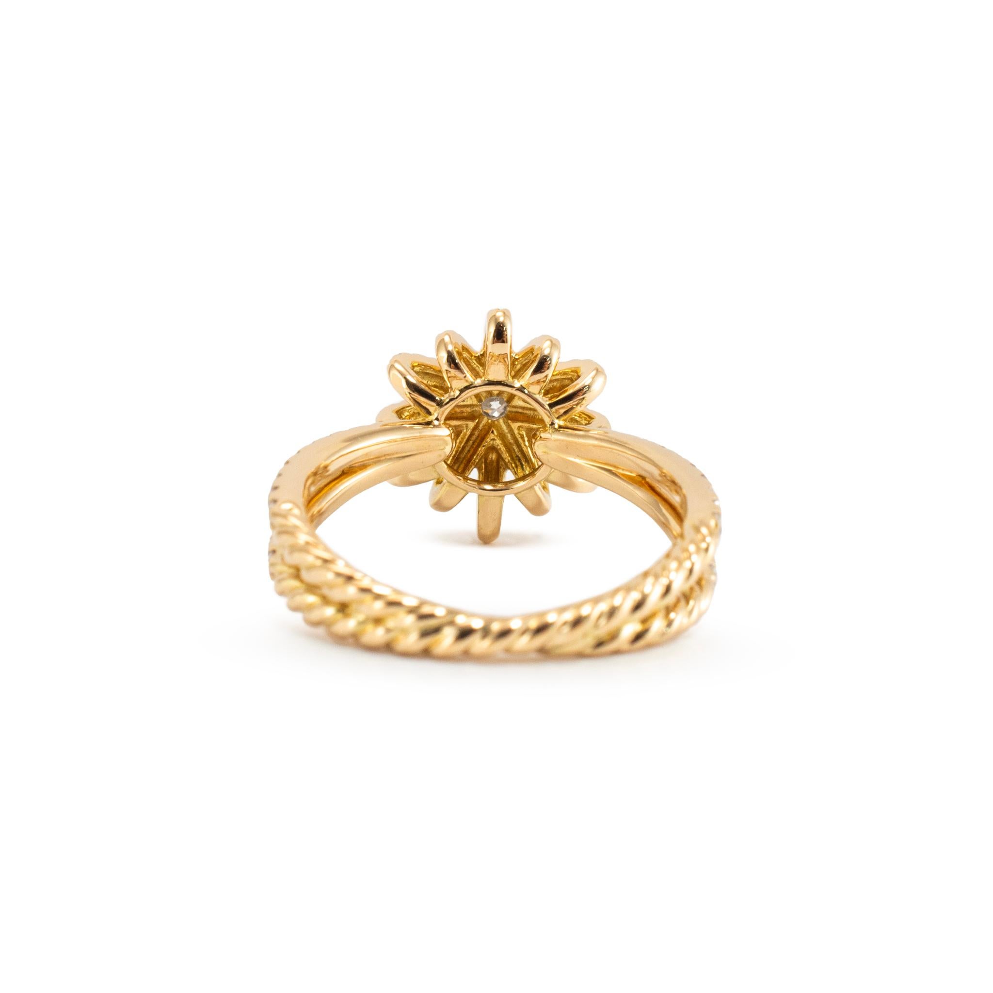 David Yurman 18K Diamond Starburst Ring 20MM Motif Pave Diamond Cocktail Ring For Sale 3