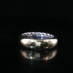 Anillo de David Yurman de oro de 18 quilates y plata de ley 925, alianza de boda para hombre, talla 9,5