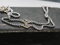 David Yurman 18k Gold and Sterling Silver Station Necklace