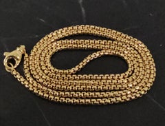 David Yurman 18k Gold Box Chain Necklace Men 26" 2.7mm 17.2g 4800 retail