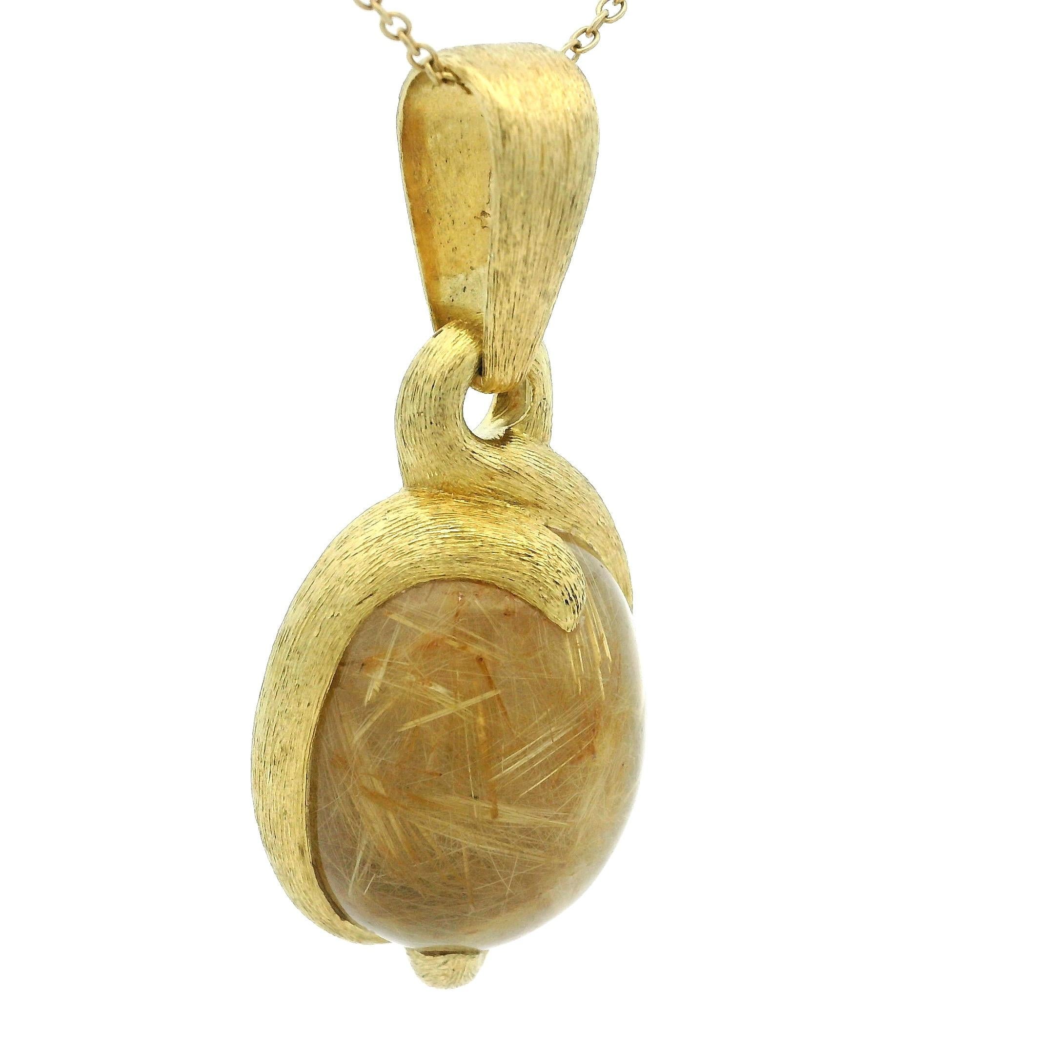 David Yurman 18K Gold brasilianischer Rutilquarz-Anhänger, Contemporary (Modernistisch) im Angebot