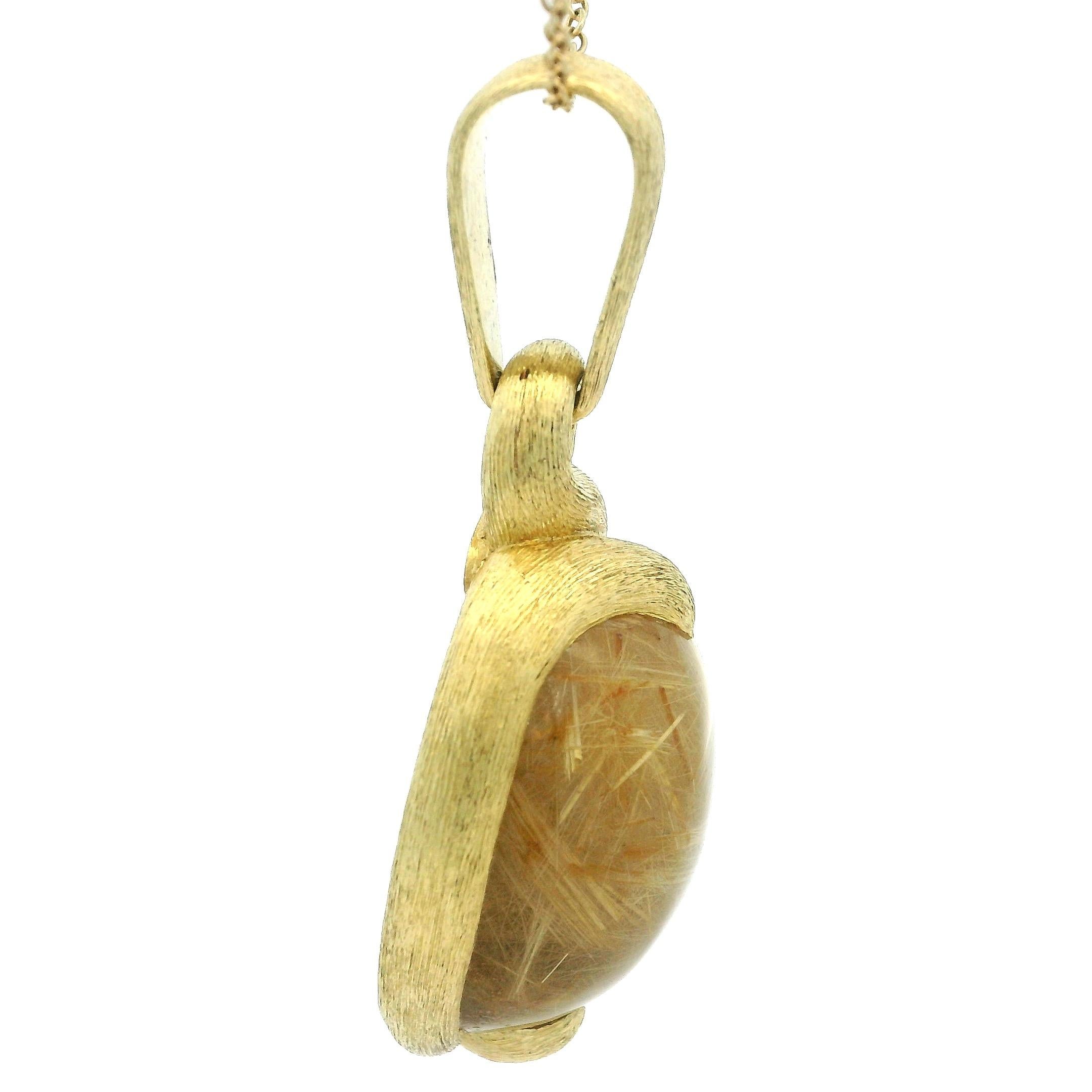 David Yurman 18K Gold brasilianischer Rutilquarz-Anhänger, Contemporary (Cabochon) im Angebot