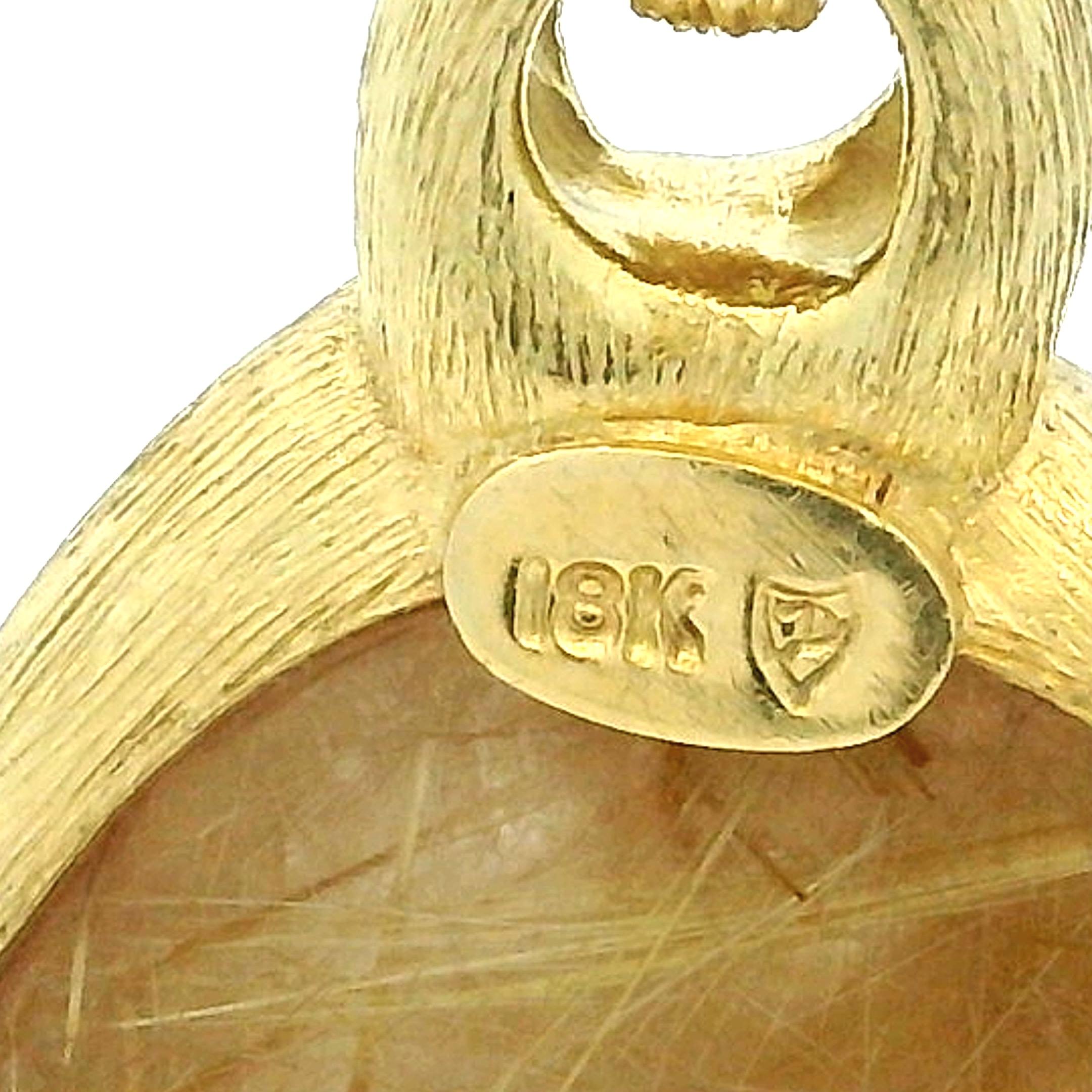 David Yurman 18K Gold brasilianischer Rutilquarz-Anhänger, Contemporary für Damen oder Herren im Angebot