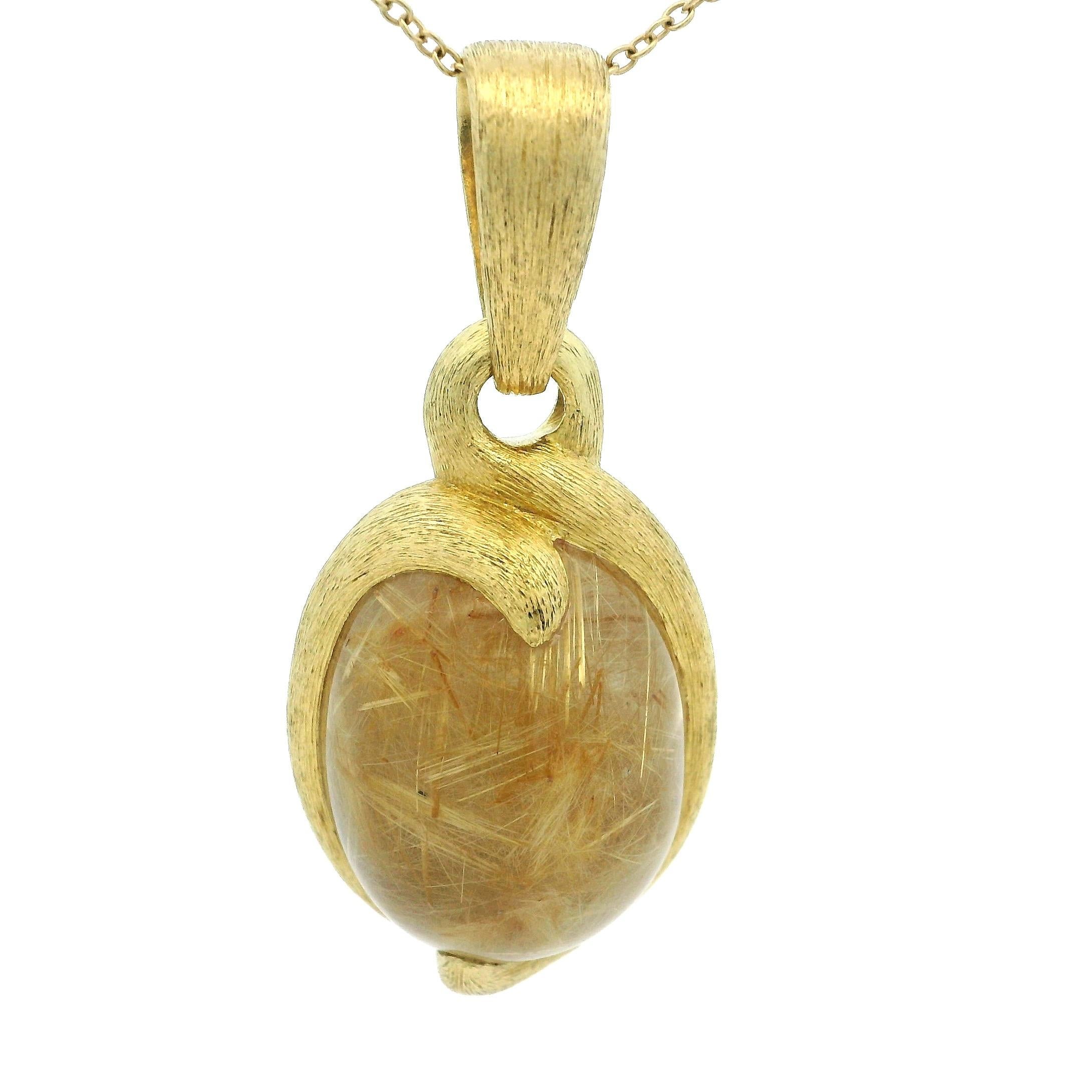 David Yurman 18K Gold brasilianischer Rutilquarz-Anhänger, Contemporary im Angebot 3