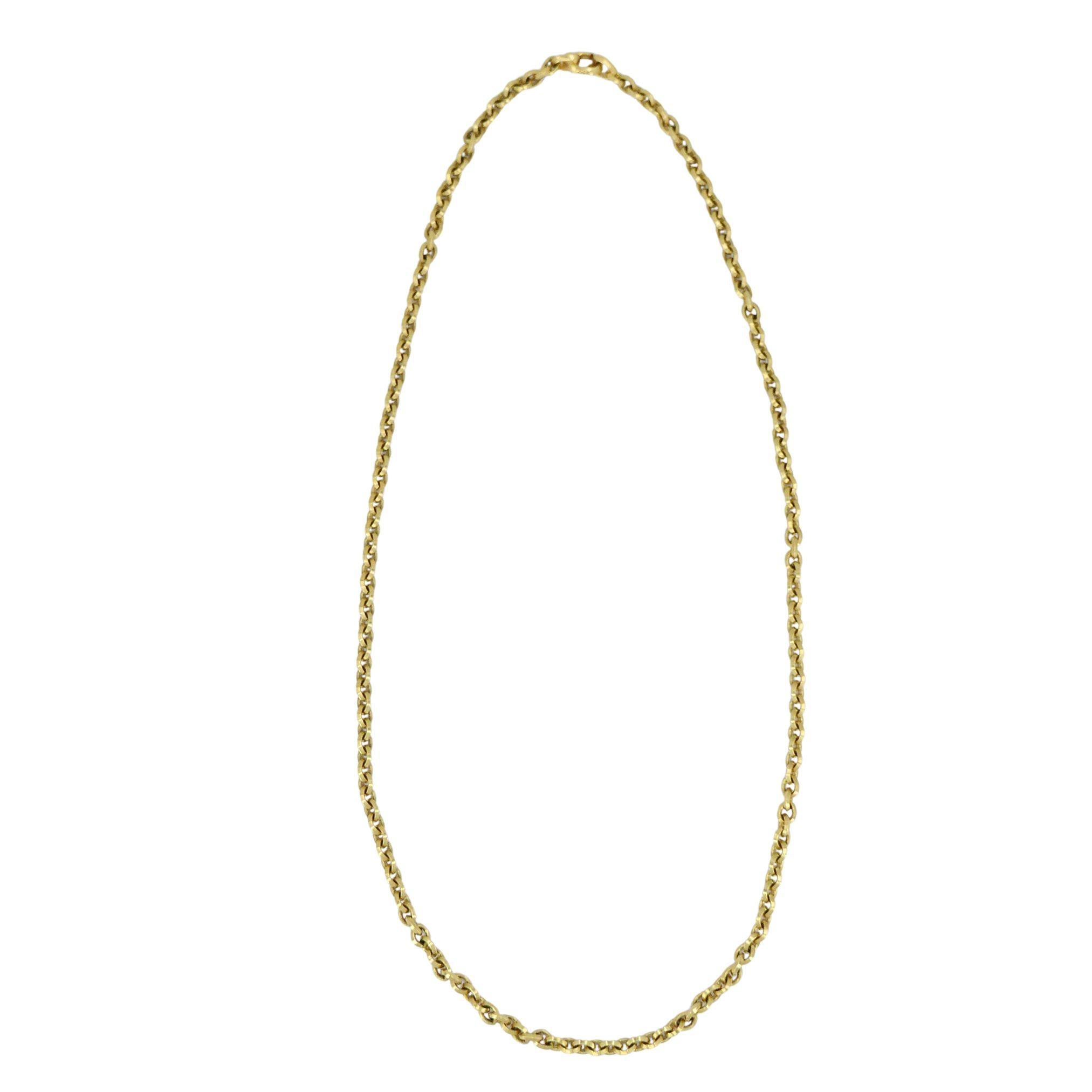 Women's or Men's David Yurman 18k Gold Chain Necklace For Sale