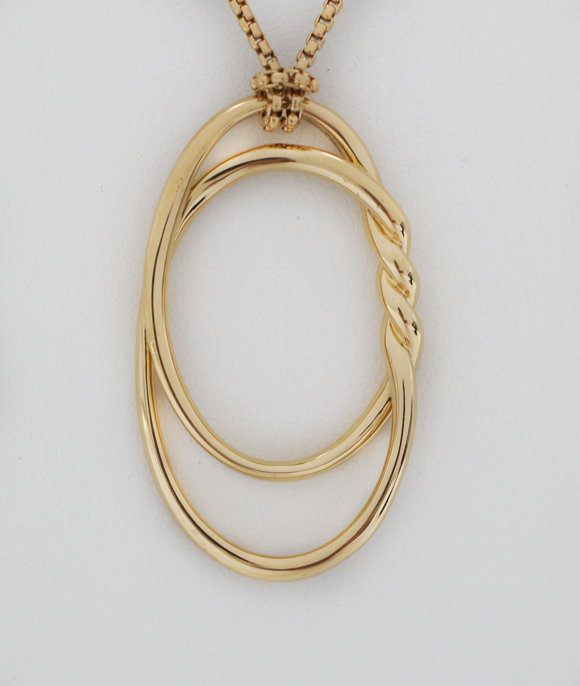 David Yurman
Continuance Pendant Necklace
DETAILS:
Metal Type: 18K Yellow Gold
Hallmarks: D.Y. 750 on pendant and Chain
Approx. Total Item Weight (g): 25.3
Approx. measurements: 1.90