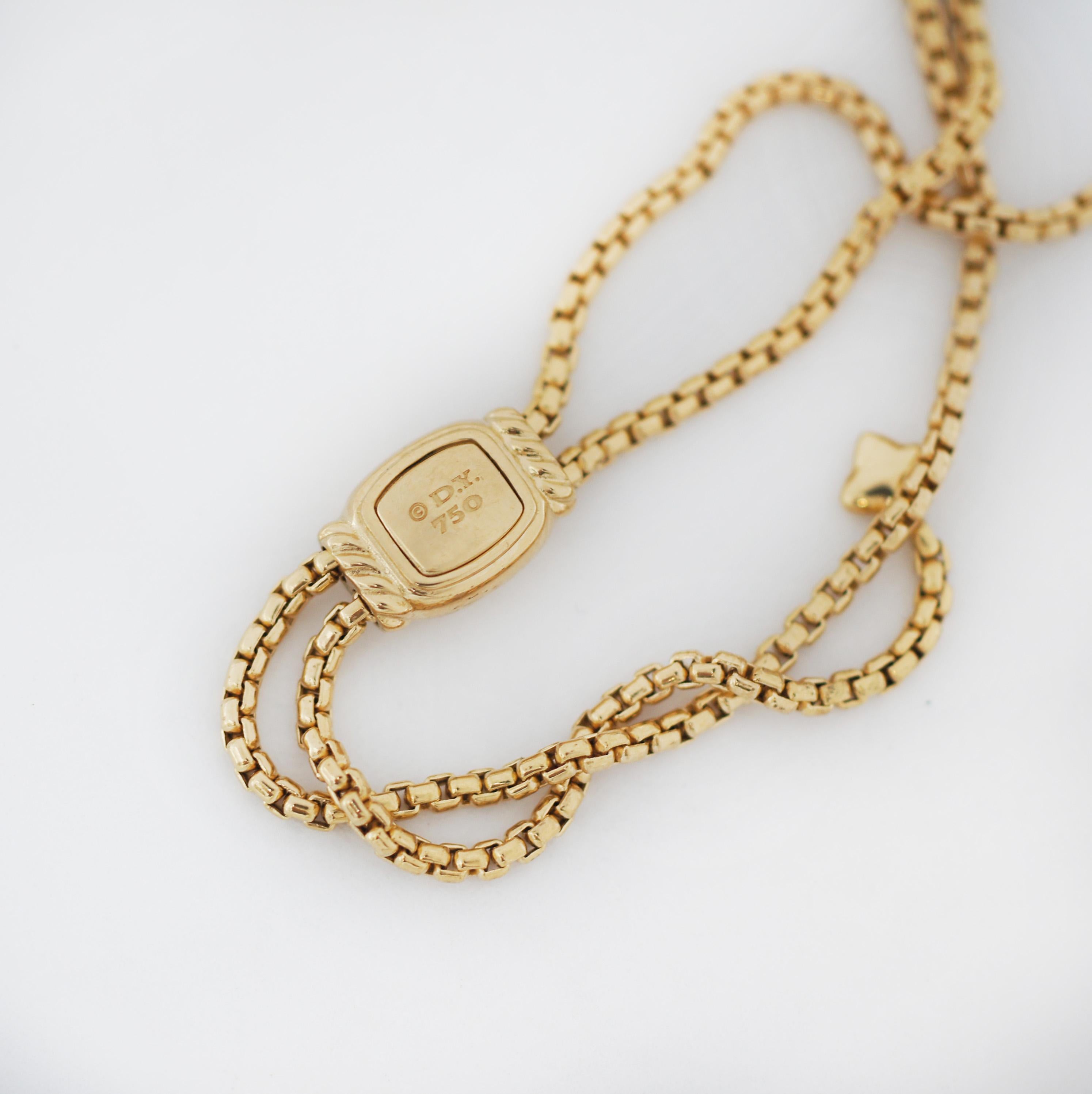 Women's David Yurman 18K Gold Continuance Pendant Necklace For Sale