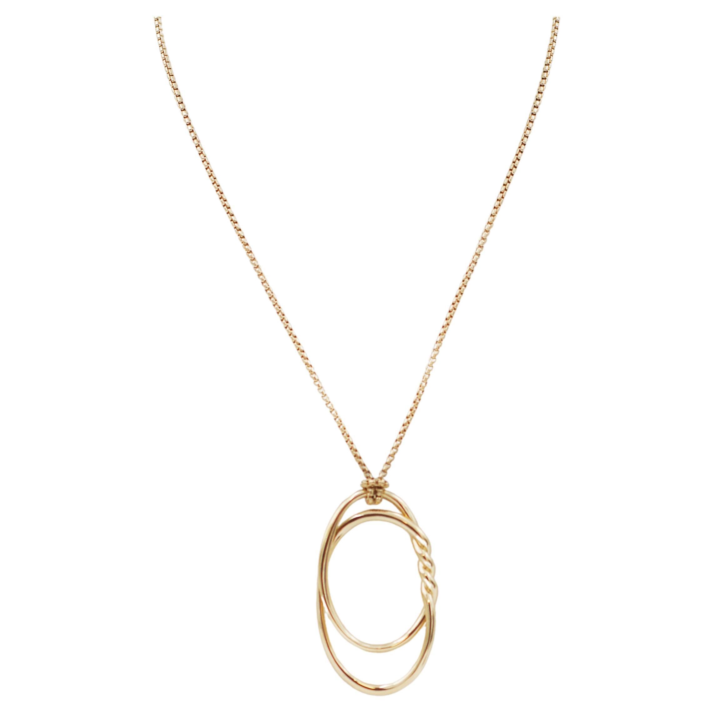 David Yurman 18K Gold Continuance Pendant Necklace For Sale