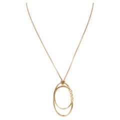 David Yurman 18 Karat Gold Halskette mit kontinuierlichem Anhänger