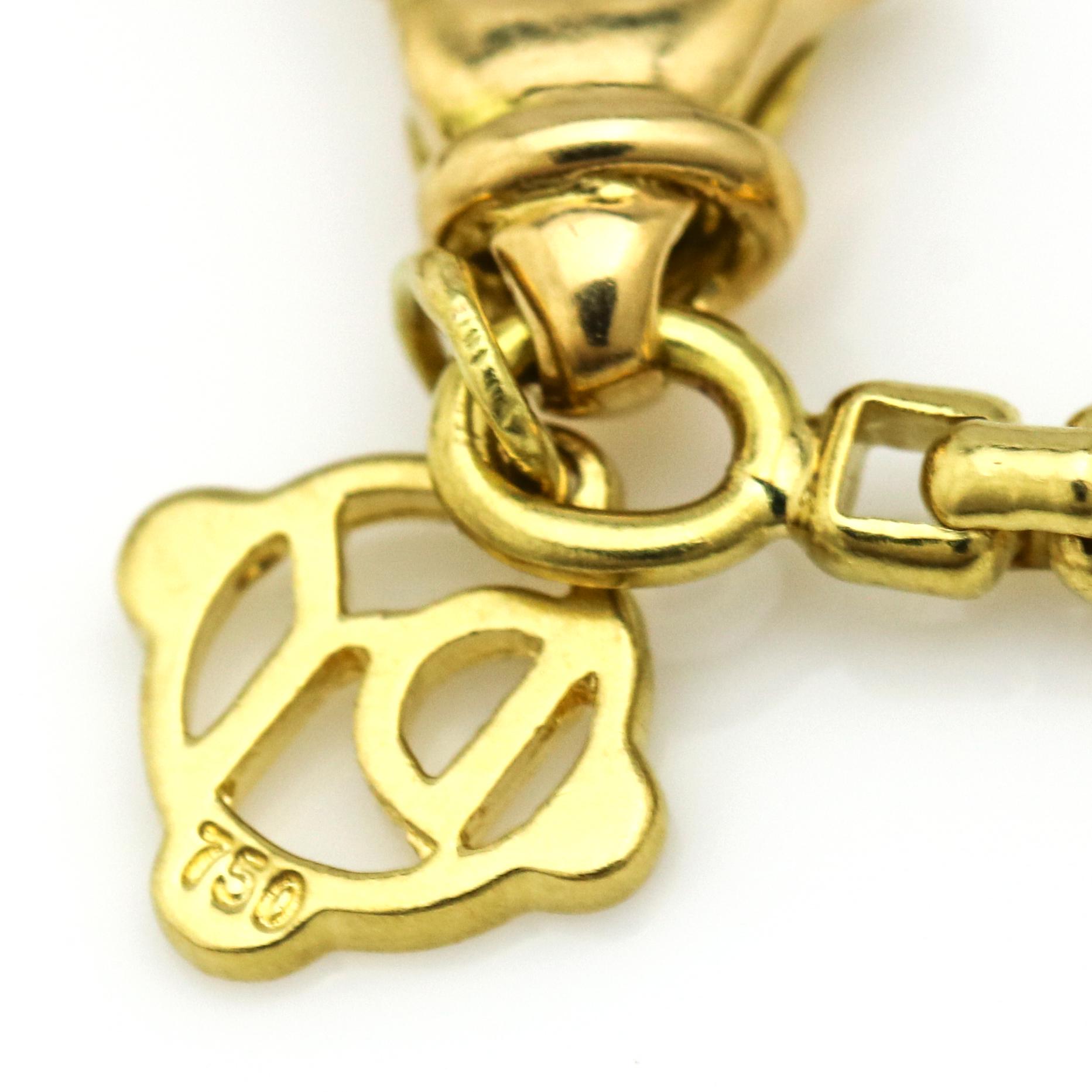 David Yurman 18 Karat Gold Diamond Pearl Pink Tourmaline Quatrefoil Necklace In Good Condition In Fort Lauderdale, FL