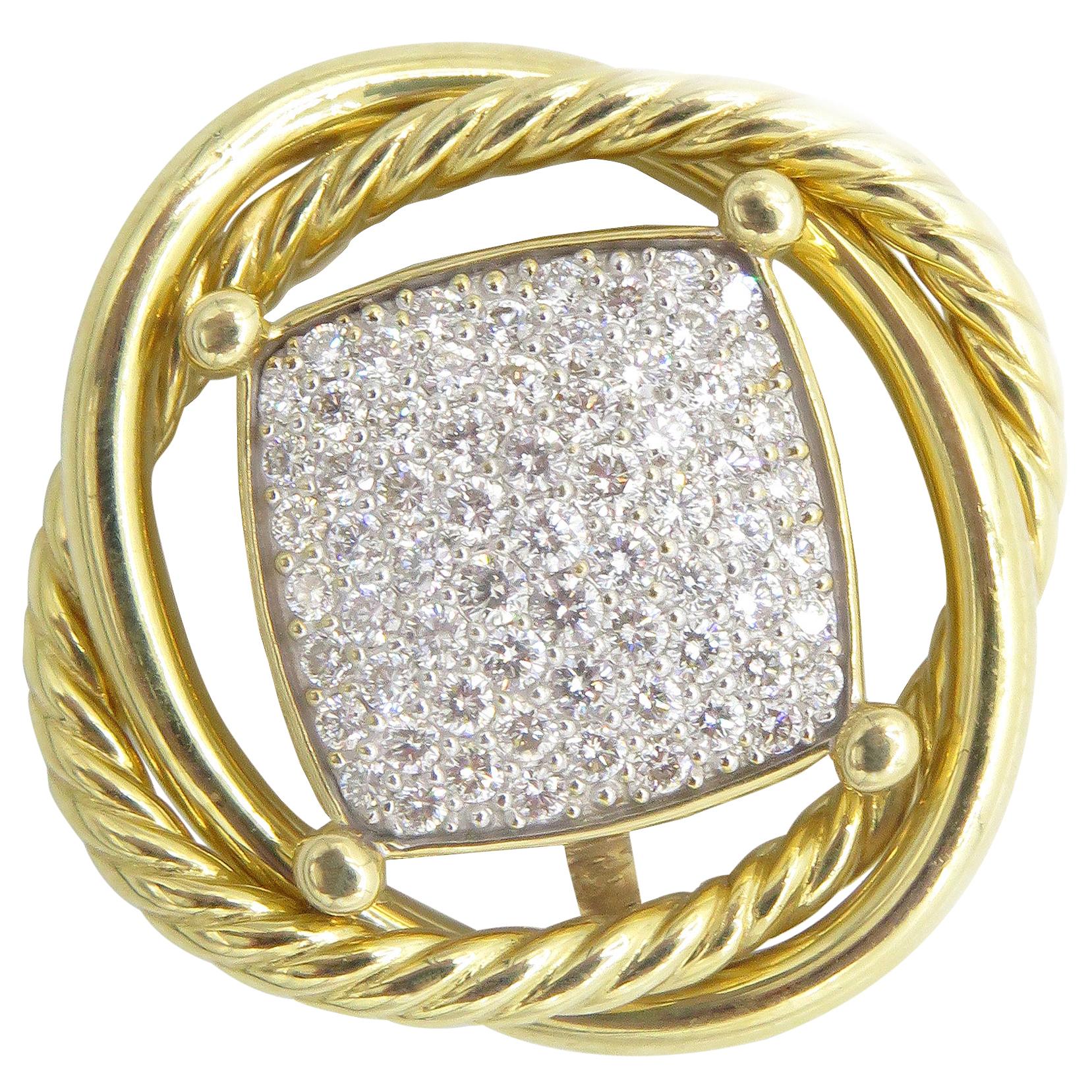 David Yurman 18 Karat Gold Infinity Diamond Pendant