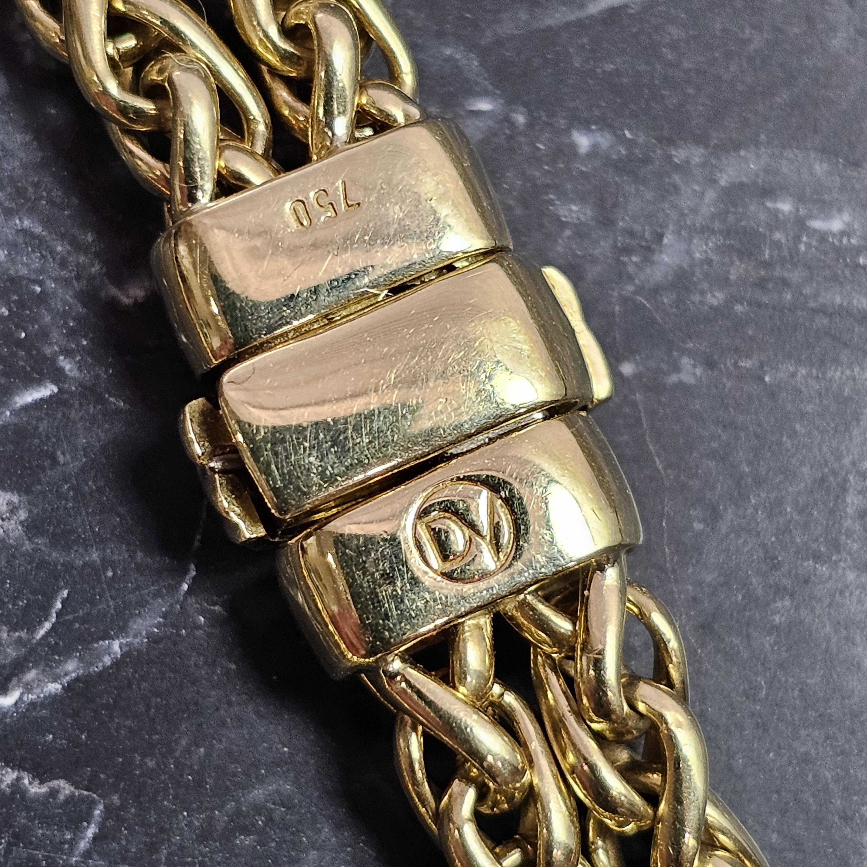 David Yurman 18k Goldes Double Wheat Chain Donut Pendant 20