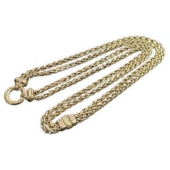 David Yurman 18k Gold Halskette Double Wheat Kette Donut Anhänger 20" Schwere 93.4g