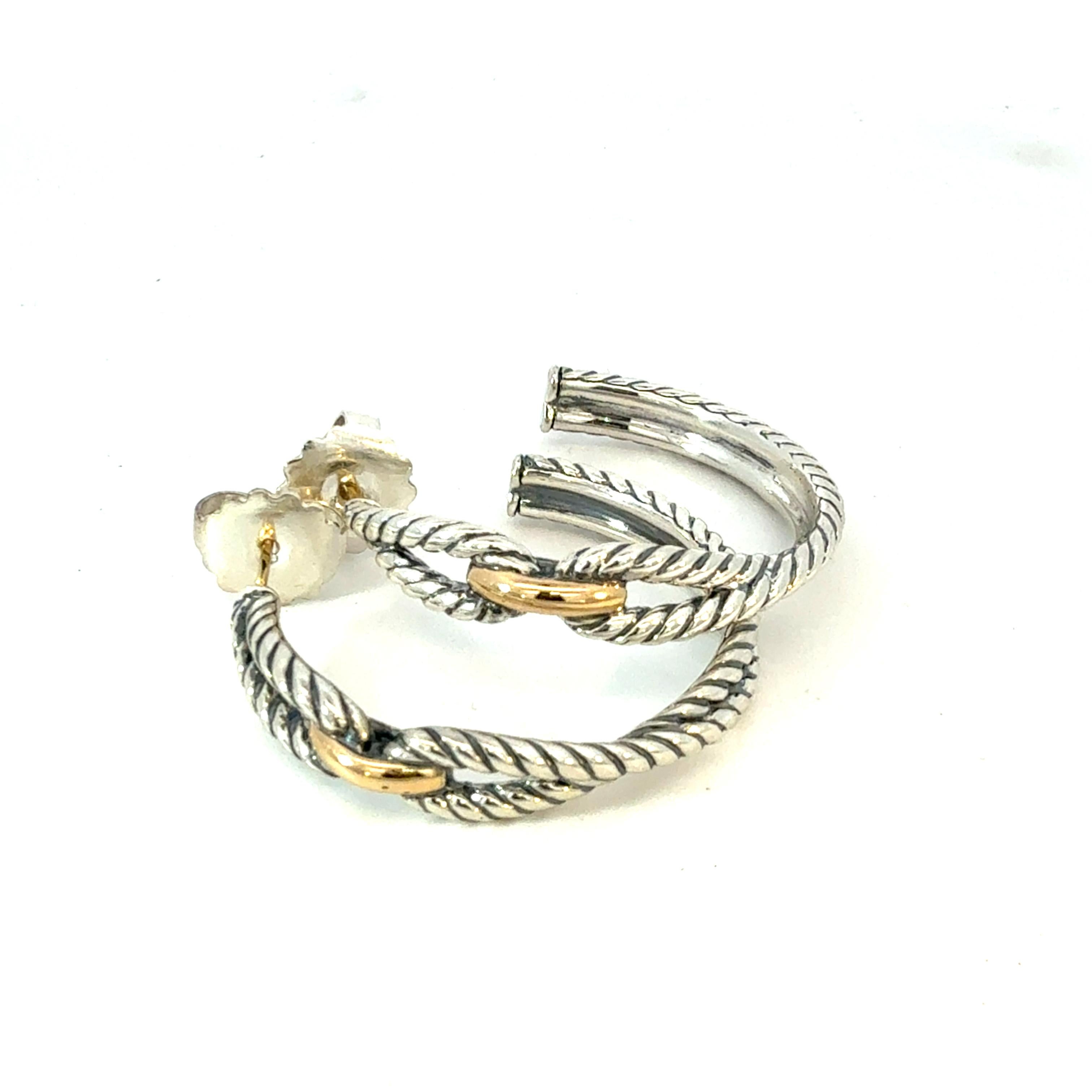 Authentic David Yurman 18k Gold & Silver Hoop Earrings Sterling Silver Estate DY617

Retail: $795.00

These elegant Authentic David Yurman earrings are made of sterling silver.

TRUSTED SELLER SINCE 2002
PLEASE SEE OUR HUNDREDS OF POSITIVE FEEDBACKS
