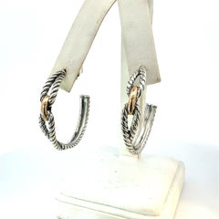 David Yurman Orecchini a cerchio in oro e argento 18k A. Silver Estate