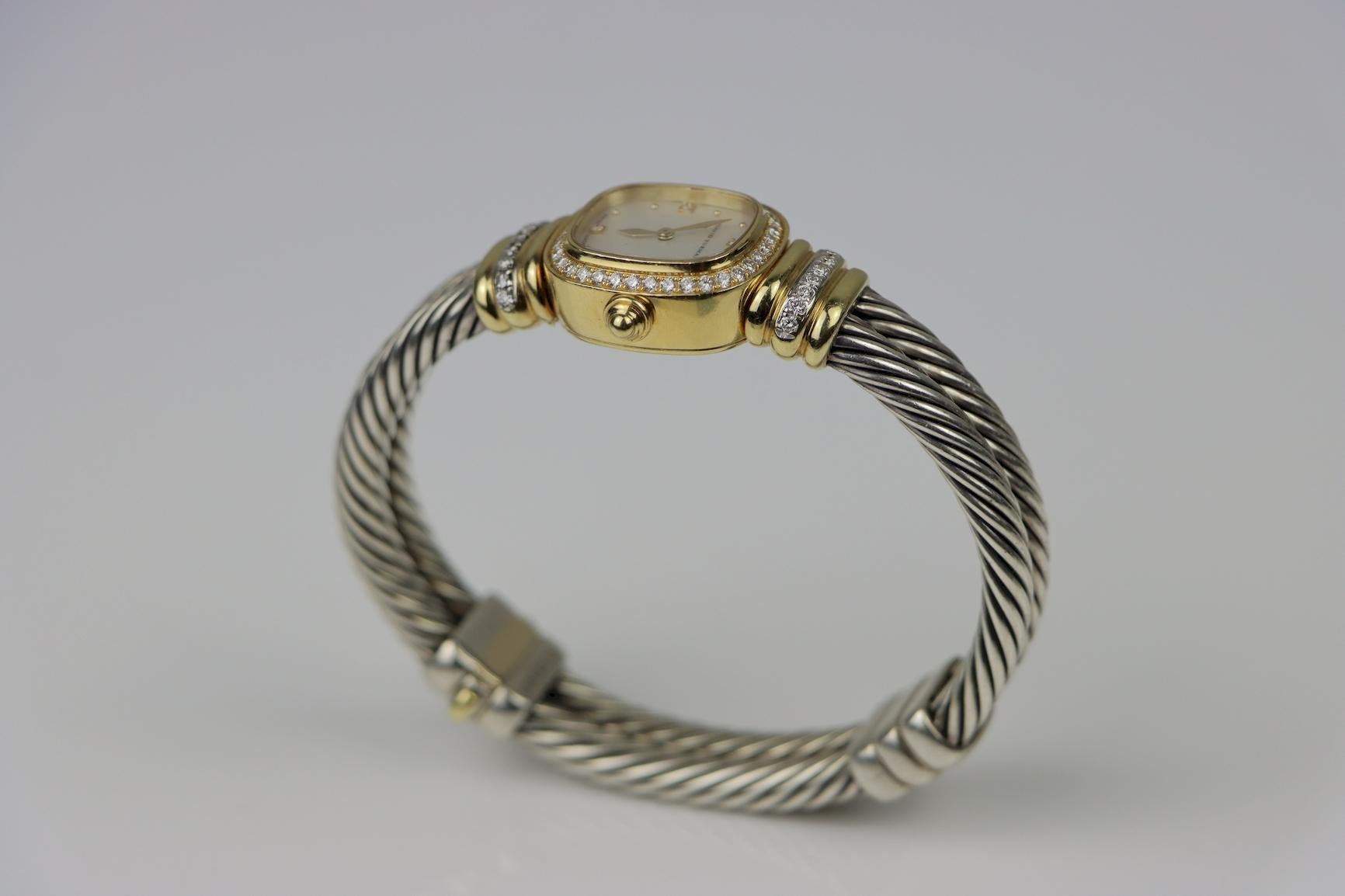 David Yurman - Orologio da polso in oro 18 carati e diamanti Sterling - Quadrante MOP in vendita 5