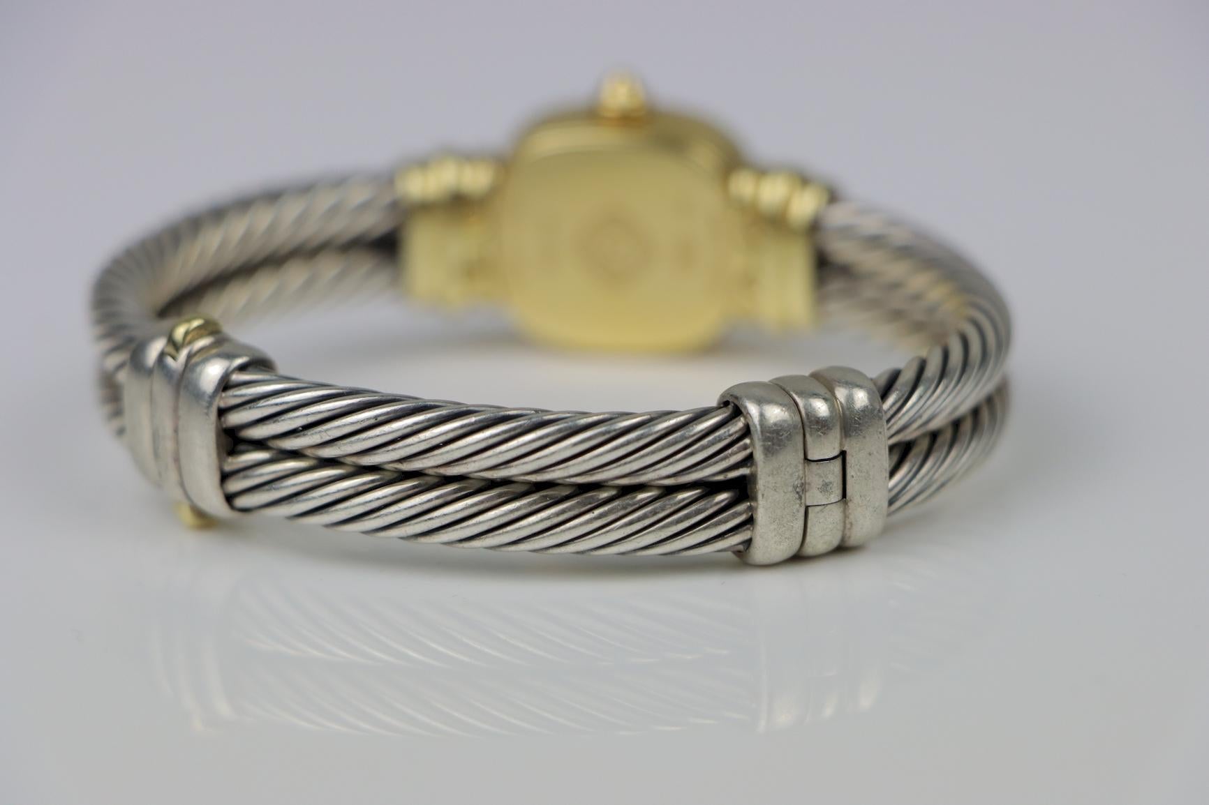 David Yurman - Orologio da polso in oro 18 carati e diamanti Sterling - Quadrante MOP in vendita 1