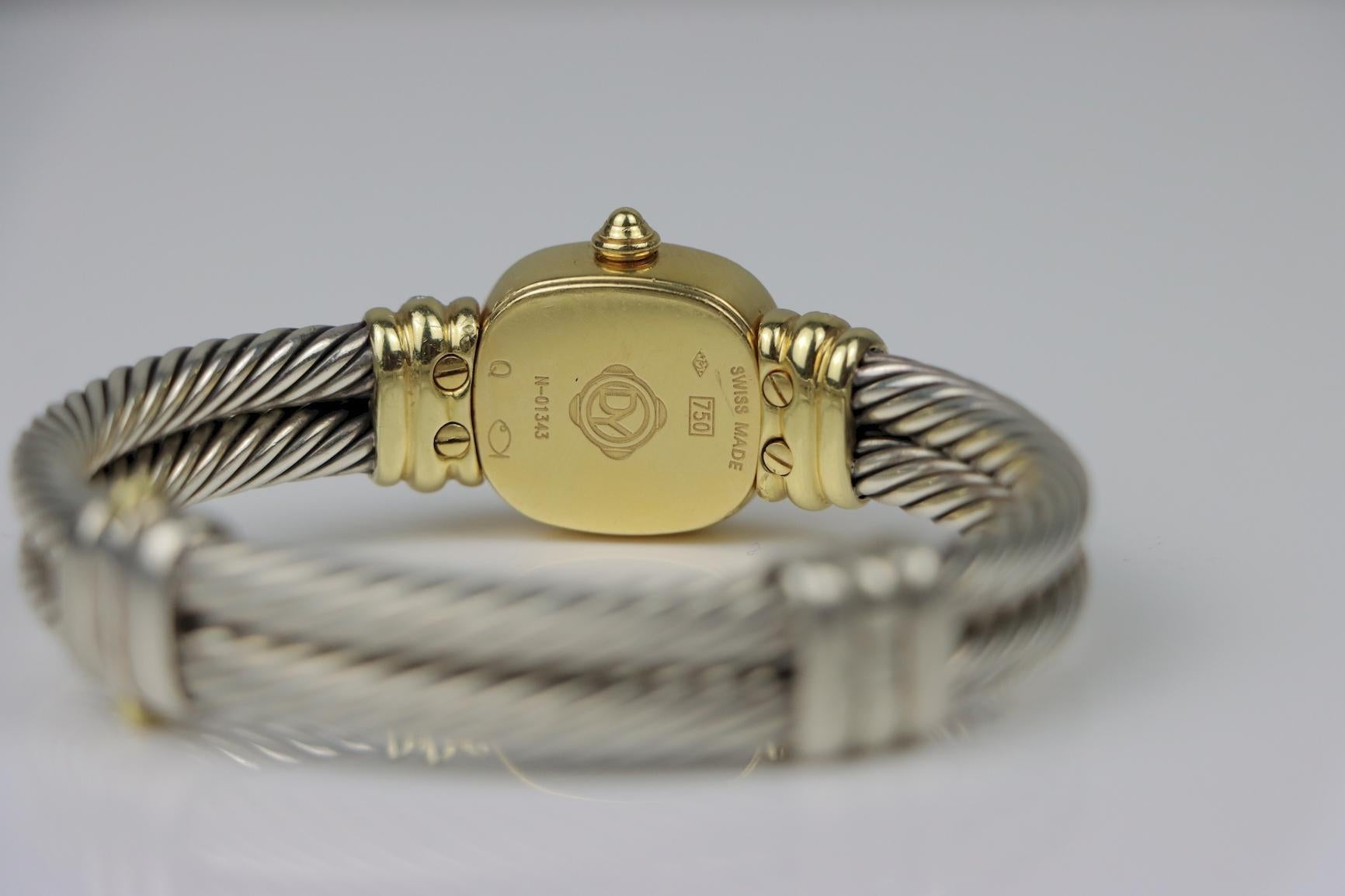 David Yurman - Orologio da polso in oro 18 carati e diamanti Sterling - Quadrante MOP in vendita 2