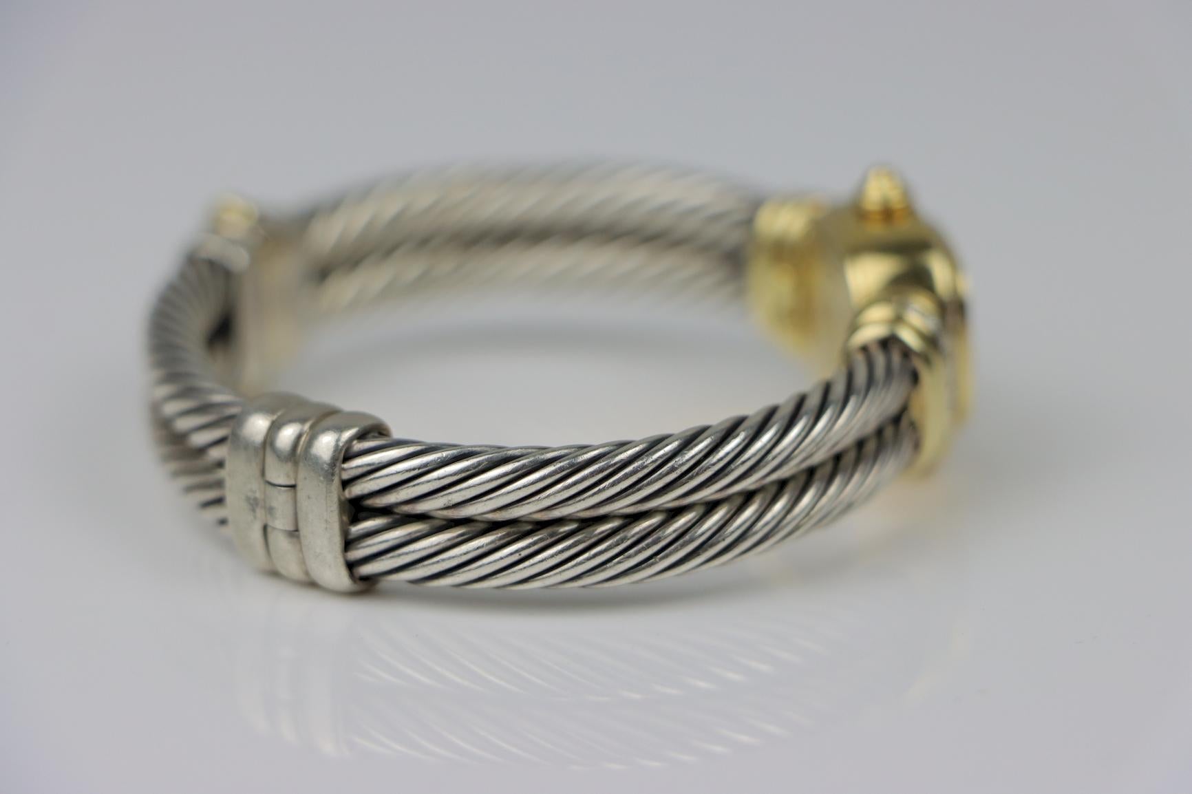 David Yurman - Orologio da polso in oro 18 carati e diamanti Sterling - Quadrante MOP in vendita 3