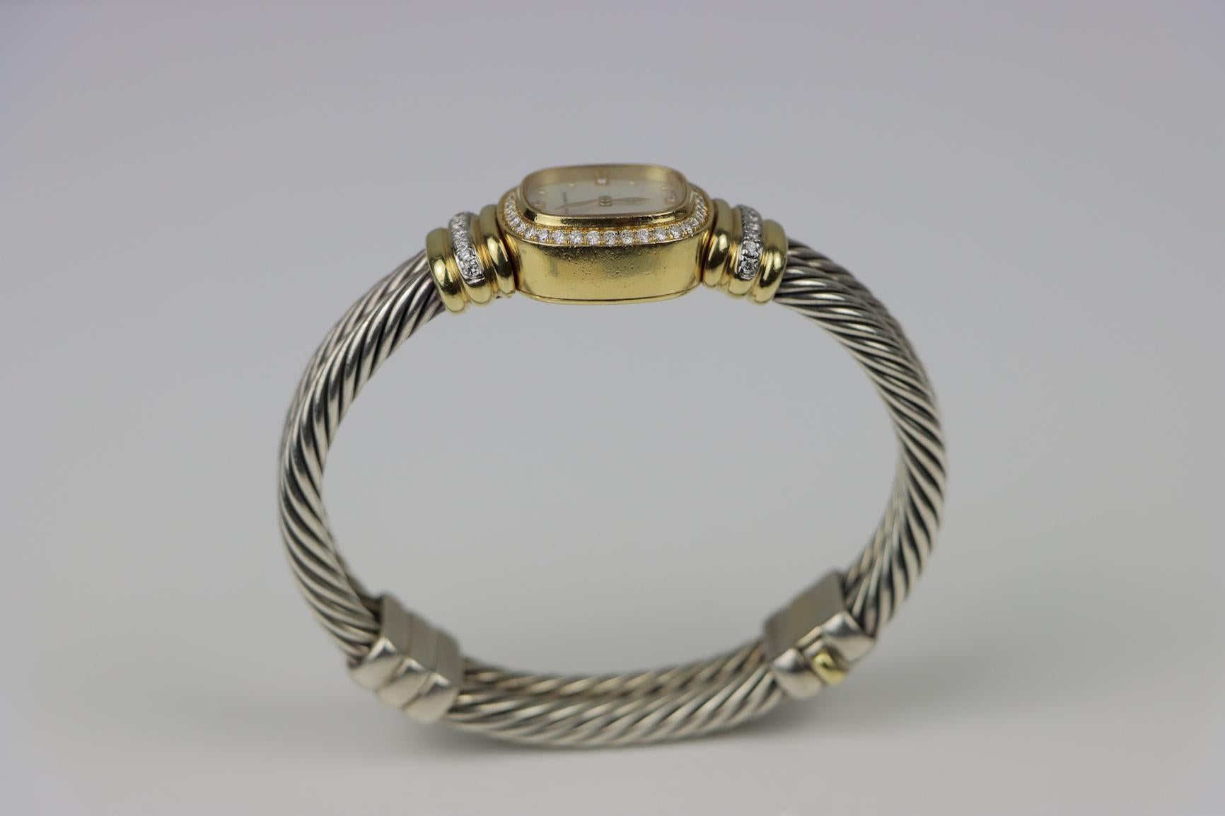 David Yurman - Orologio da polso in oro 18 carati e diamanti Sterling - Quadrante MOP in vendita 4