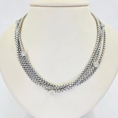 David Yurman 18K Gold & Sterling Silver Four-Strand Diamond Necklace