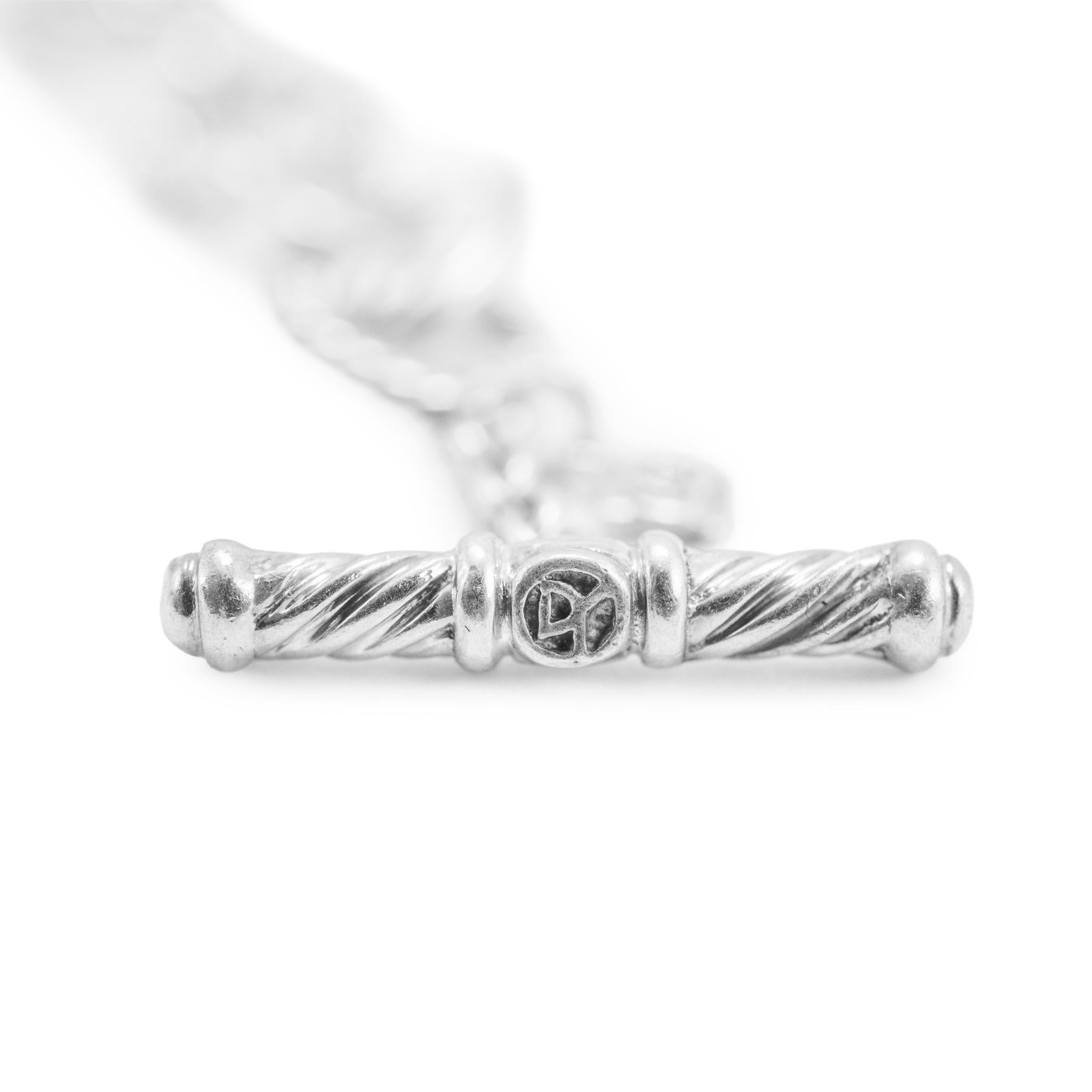 David Yurman Bracciale a catena con cuore aperto in oro 18 carati e argento sterling in vendita 2