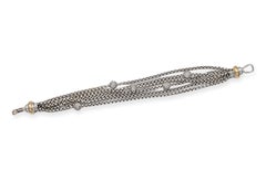 David Yurman 18k Gold Sterling Silver Pave Ball Diamond 6-Strand Bracelet