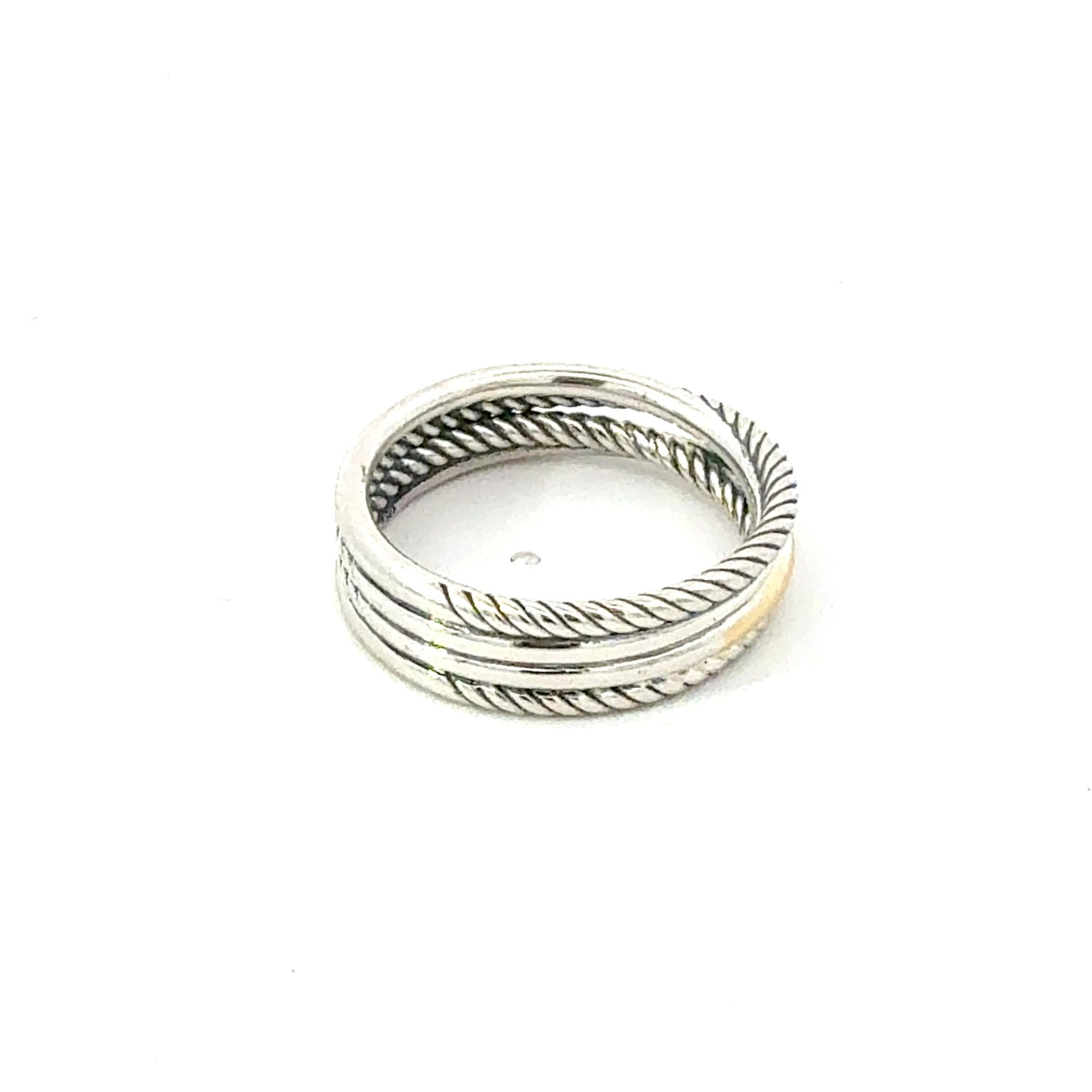 Donna David Yurman Anello in oro 18k e argento sterling misura 10 Estate in vendita