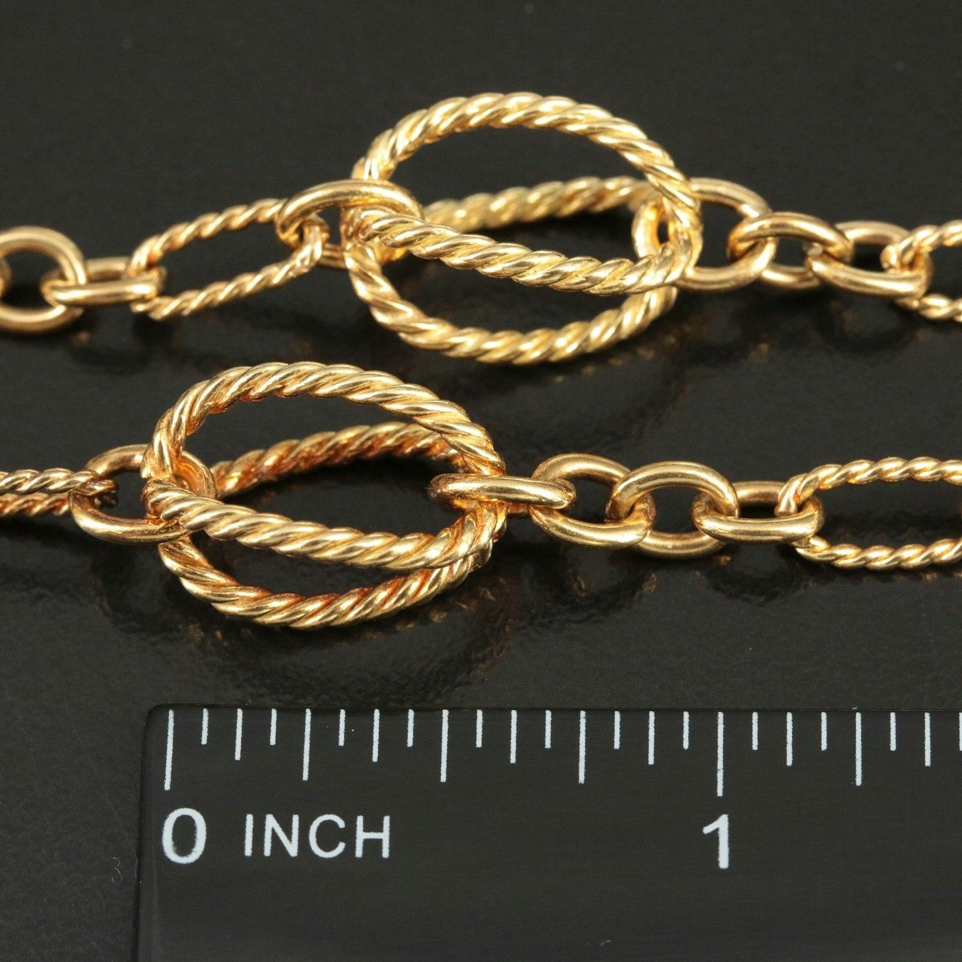 Women's David Yurman 18K Oval Cage Figaro Necklace 16
