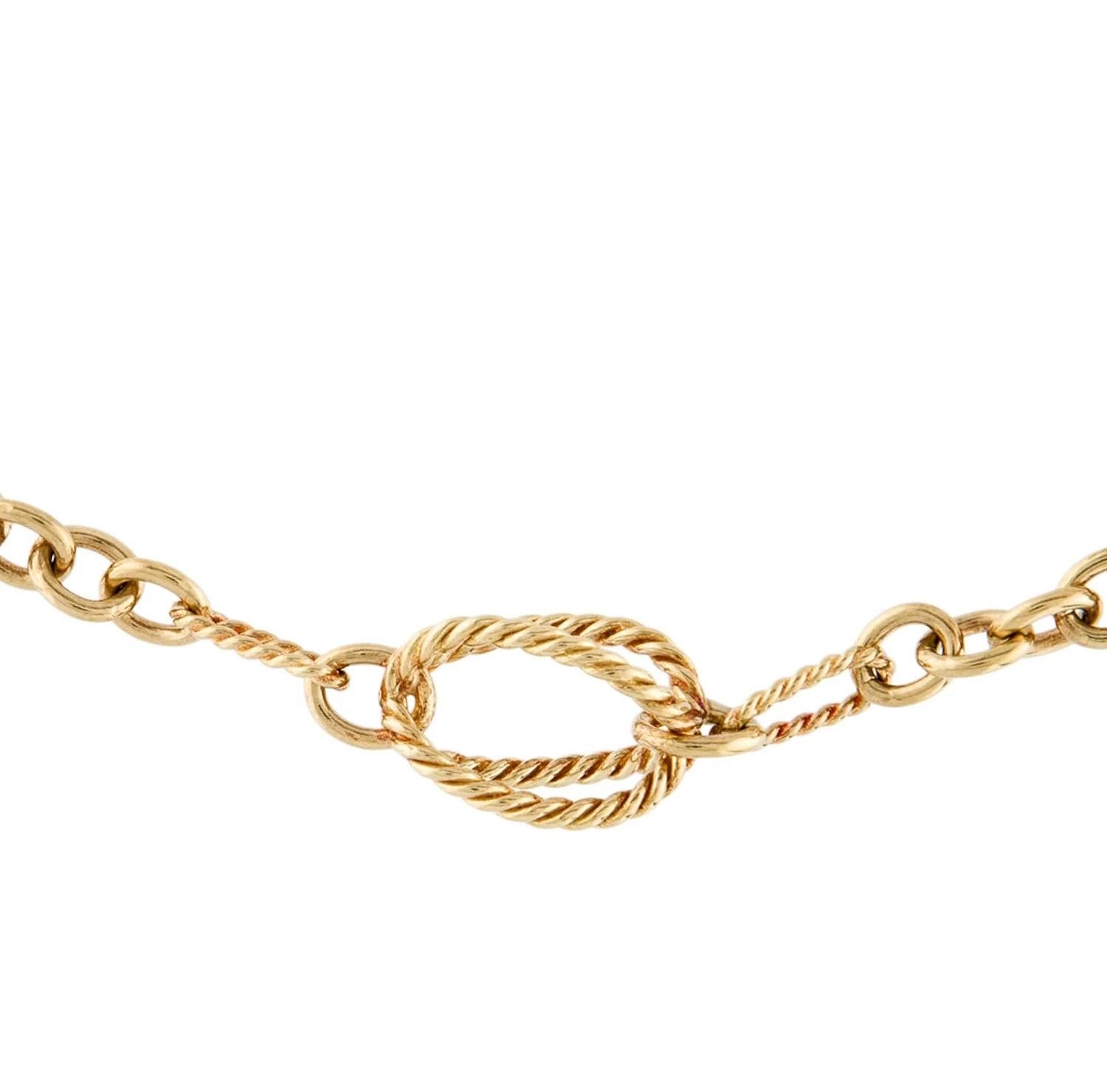David Yurman 18K Oval Cage Figaro Necklace 16