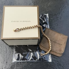 David Yurman 18k Rose Gold 5mm Box Chain Bracelet 8" Medium 6800 retail 18.9g