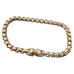 David Yurman 18k Rose Gold 5mm Box Chain Bracelet 8" Medium 6800 retail 18.9g