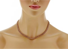 David Yurman 18K Rose Gold Diamond Cuban Chain 7mm Necklace Size 17"