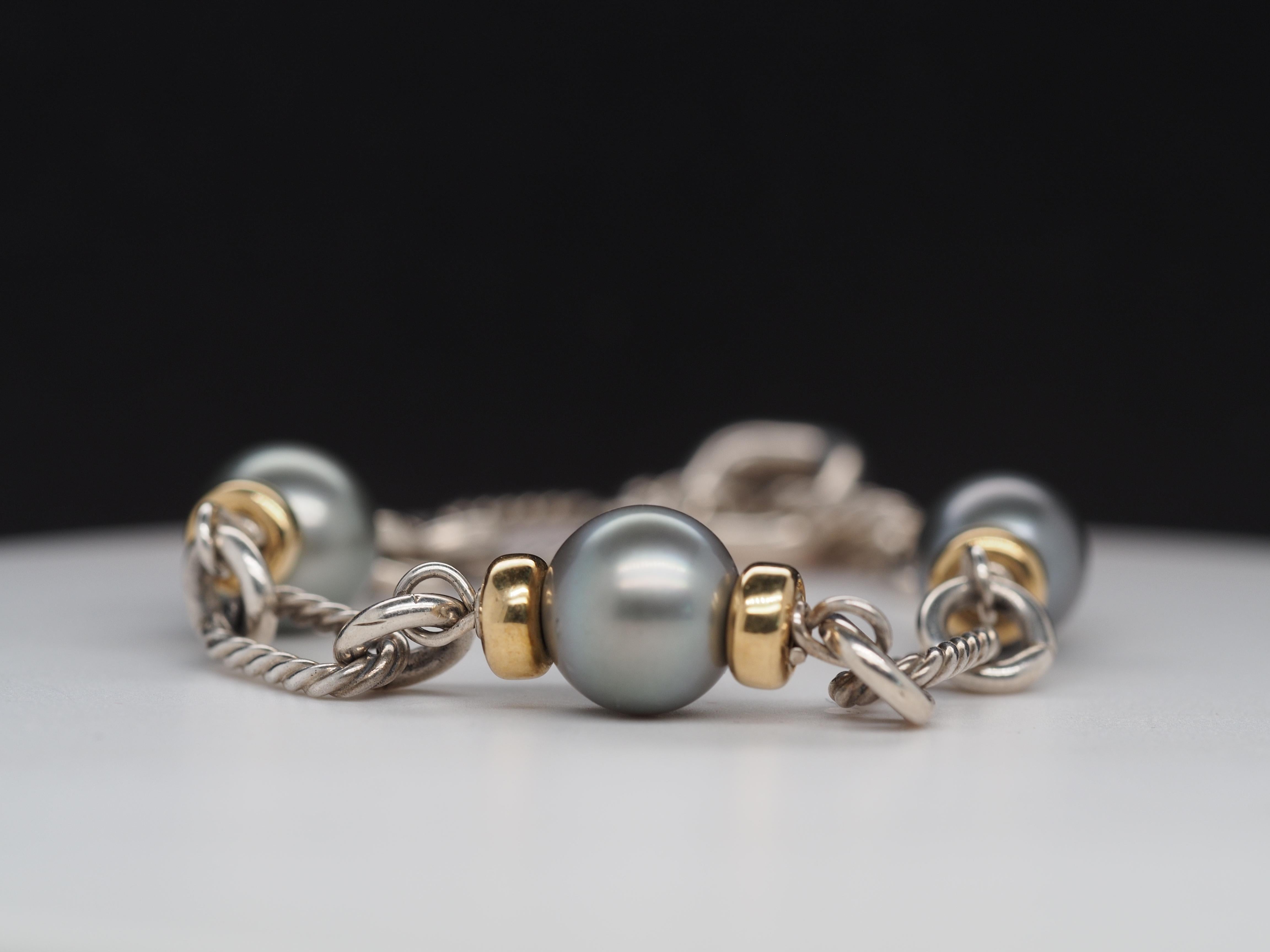 Item Details:
Metal Type:  18K Yellow Gold & Sterling Silver [Hallmarked, and Tested]
Weight:  18.3 grams (All Items Total)

Stone Details:
Type: Pearl
Size: 11mm each

Bracelet Length Measurement:   7.25 Inches

Condition:  Excellent