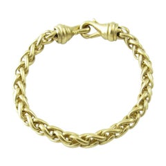 Vintage David Yurman 18 Karat Solid Yellow Gold Wheat Chain Bracelet